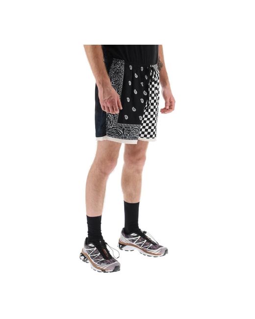 Children of the discordance Bandana patchwork kordelzug shorts in Black für Herren