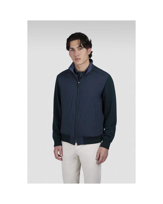 Paul & Shark Luxe Hybrid Zip-Up Sweater in het Blue voor heren