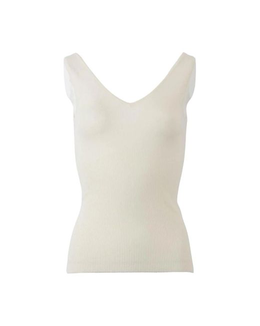 Crush White Sleeveless Tops