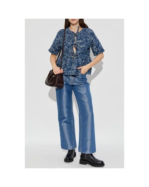 Blouses Ganni de color Blue