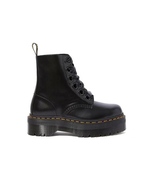 Stivali in pelle con plateau da di Dr. Martens in Black