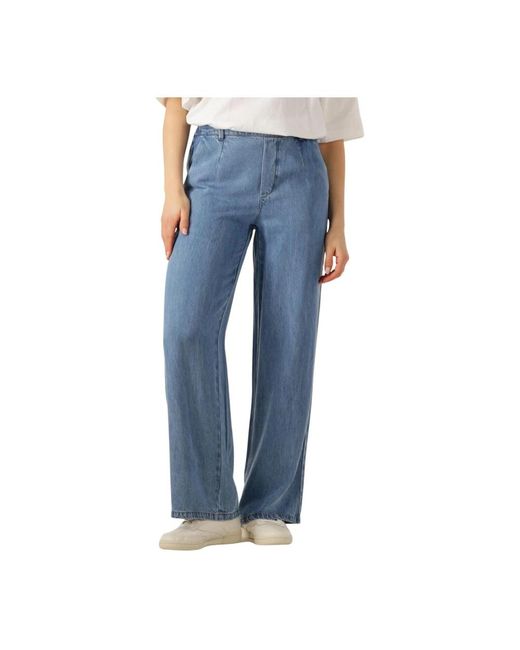 Object Jeans ,Blauw ,Lisa Wijde Broek Voor Vrouwen in het Blue