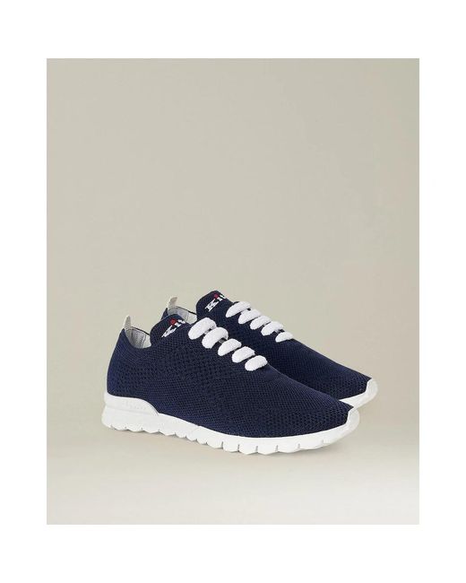 Kiton Blue Kaschmir sneakers dunkelblau gestrickt,dunkelblaue strick-sneaker