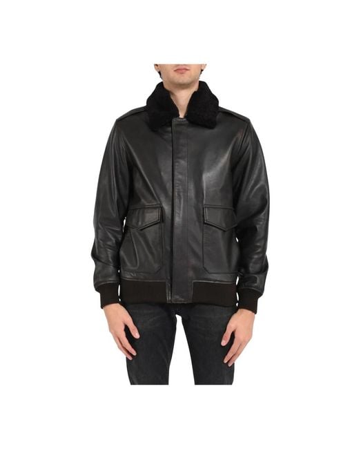 Schott Nyc Black Leather Jackets for men