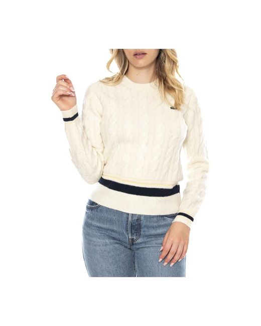 Lacoste V-Hals Knit in het White