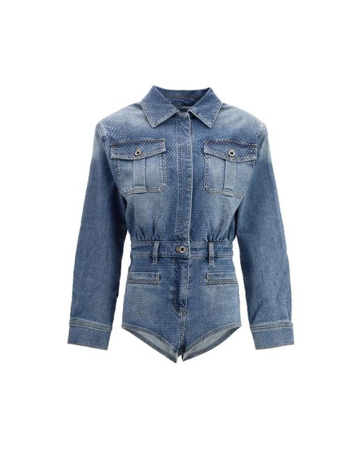 Self-Portrait Blue Playsuits
