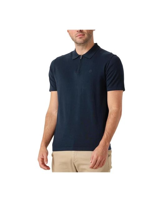 Dstrezzed Tops ,Blauw ,Katoen Zip Polo Shirt Voor in het Blue voor heren