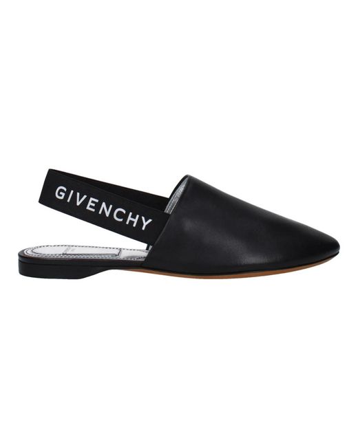 Givenchy Zwarte Leren Sandaal Met Zijlogo in het Black