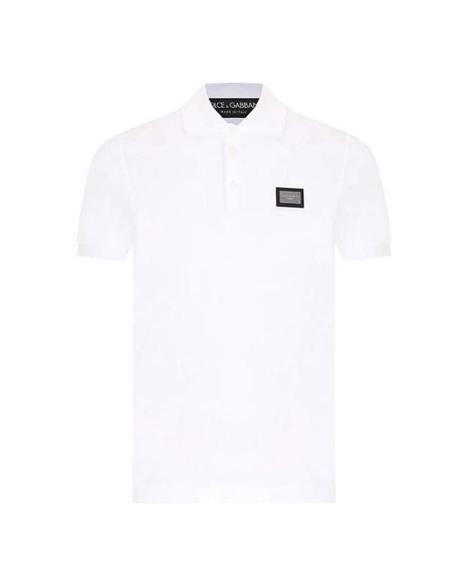 Dolce & Gabbana White Polo Shirts for men