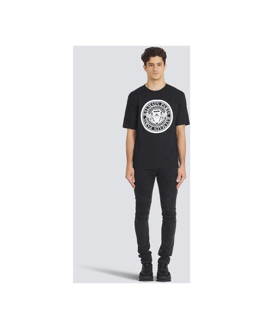 Balmain Black T-Shirt With Logo for men