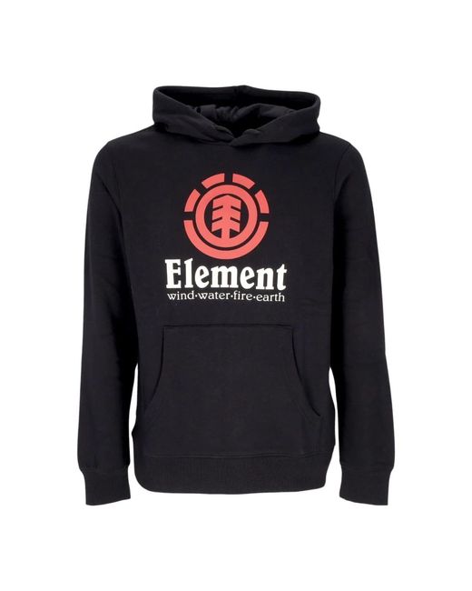 Element Hoodies & Sweatvesten ,Zwart ,Katoen Zwarte Verticale Hoodie Met Kangoeroezak in het Blue voor heren