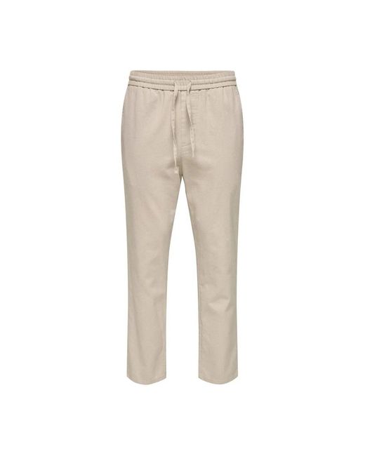 Only & Sons Natural Slim-Fit Trousers for men