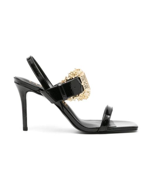 Versace Black High Heel Sandals