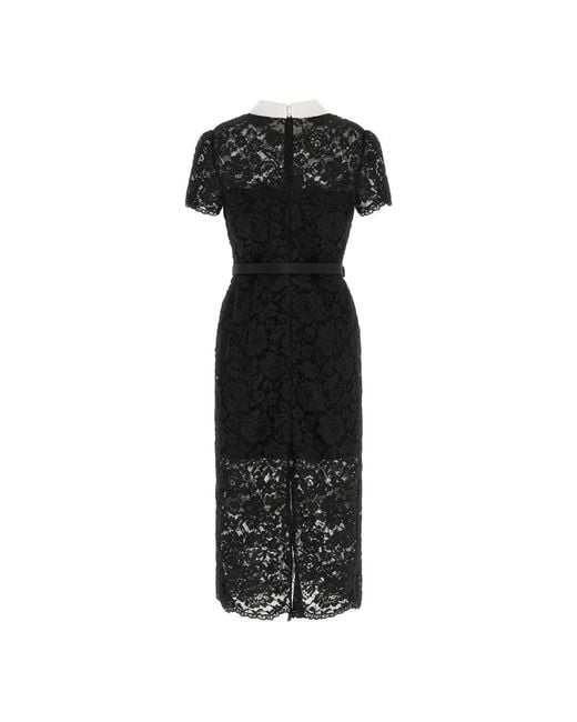 Midi Dresses Self-Portrait de color Black