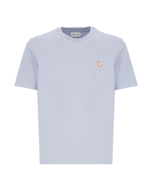 T-shirt lilla con ricamo chillax fox di Maison Kitsuné in Blue da Uomo