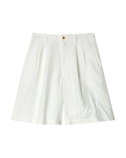 Comme des Garçons Weitgeschnittene plissee-shorts in weiß in White für Herren