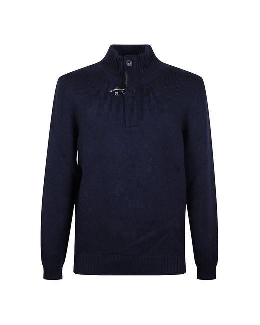Fay Blue Turtlenecks for men