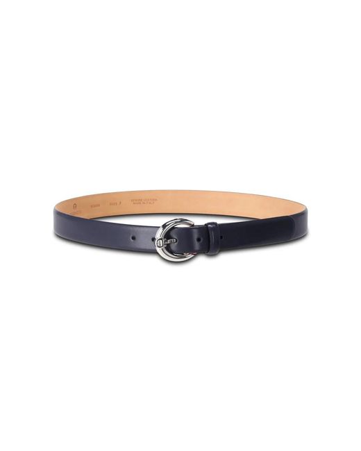 Aigner Accessoires ,Zwart ,Leer Leren Fashion Riem Met Logo Gesp in het Blue
