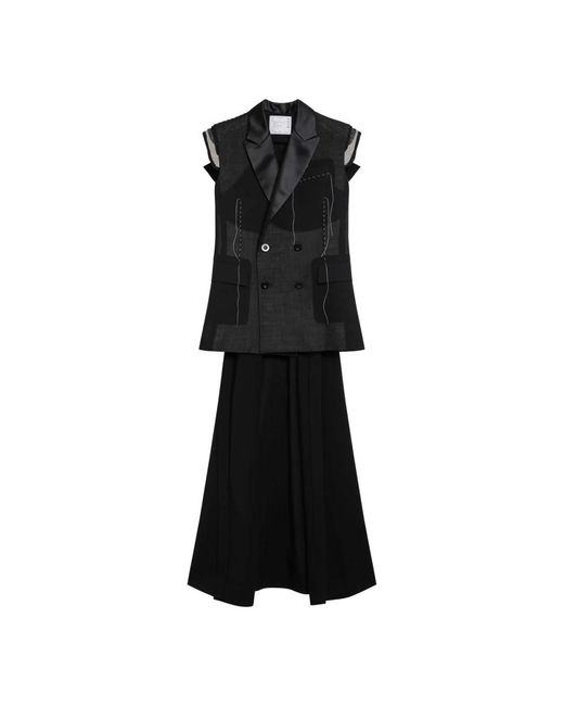 Sacai Black Maxi Dresses