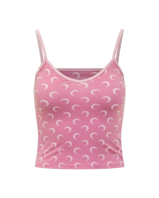 MARINE SERRE Pink Sleeveless Tops