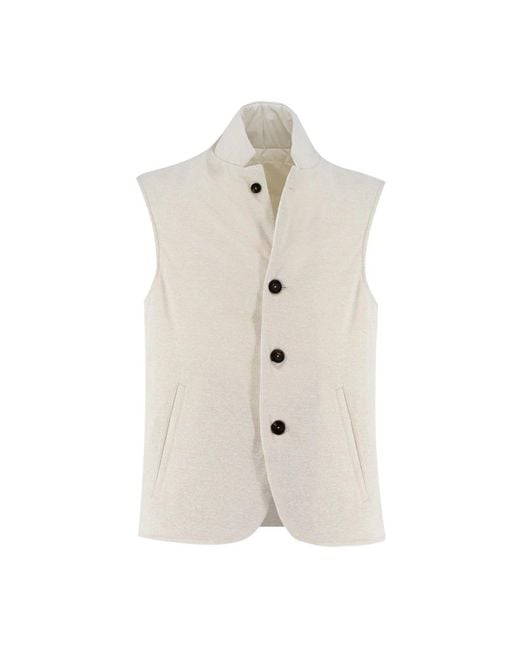 Eleventy Jassen ,Katoen Reversible Gilet in het White voor heren