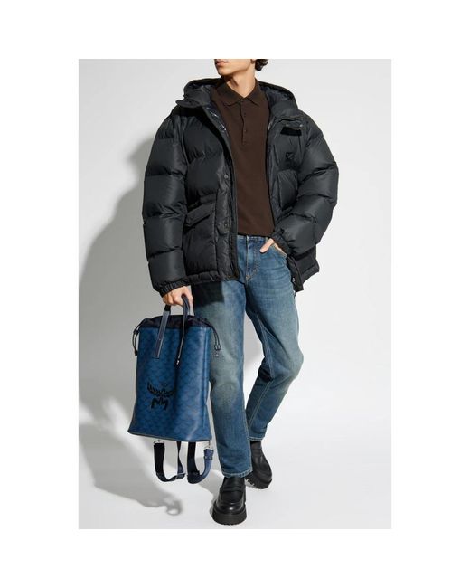 Dolce & Gabbana Jassen ,Zwart ,Polyester Capuchonjack in het Black voor heren