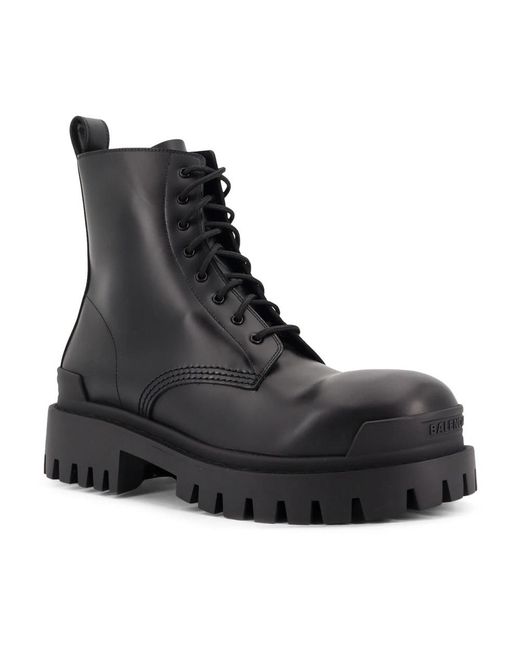 Balenciaga Black Lace-Up Boots for men