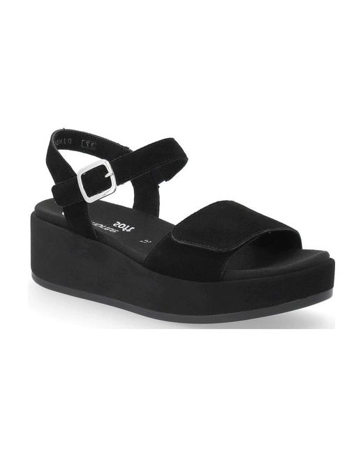 Remonte Black Flat Sandals