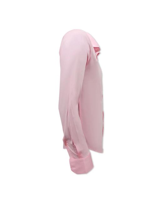 Gentile Bellini Business smart satin hemd für männer slim fit in Pink für Herren