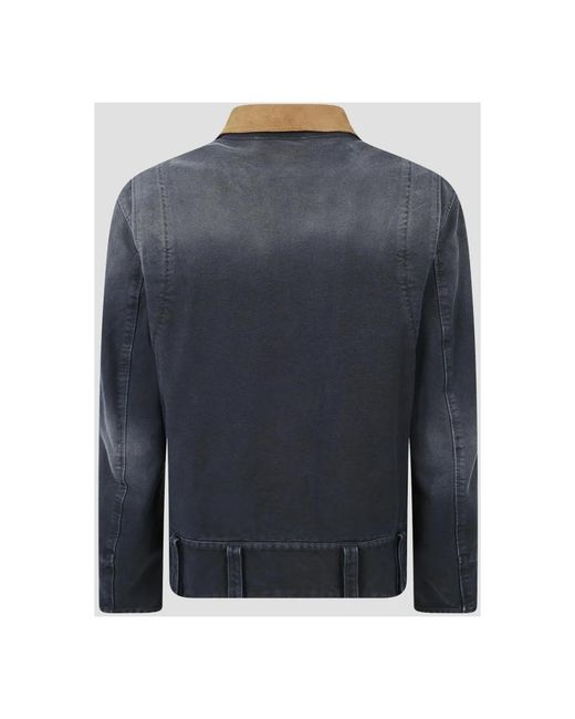 Marni Contrast-Collar Canvas Jacket in het Blue voor heren