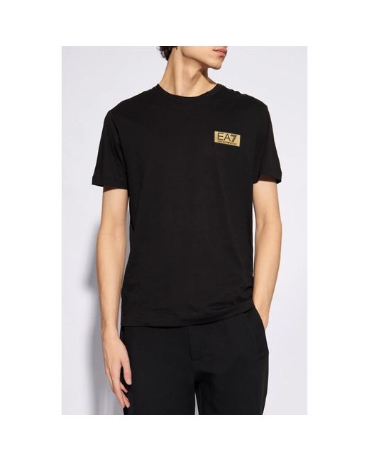 EA7 Minimalistisches t-shirt mit kurzen ärmeln in Black für Herren