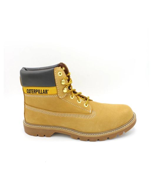 Caterpillar Suède Veters Rubberen Zool Laars in het Yellow voor heren