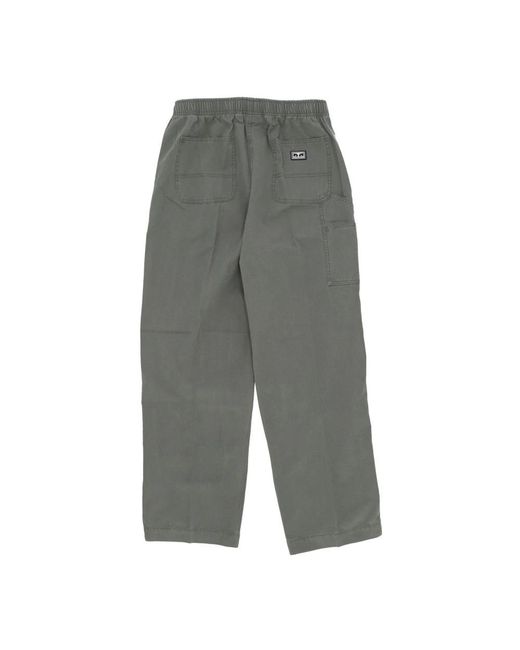 Obey Gray Straight Trousers for men