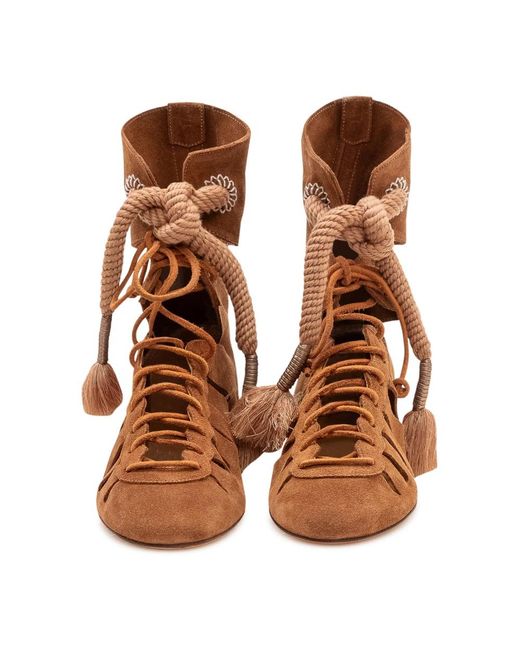 Isabel Marant Brown Lace-Up Boots