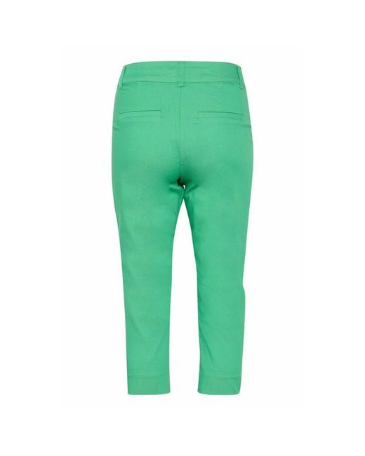 Kaffe Broeken ,Groen ,Groene Capri Broek Met Zakken in het Green