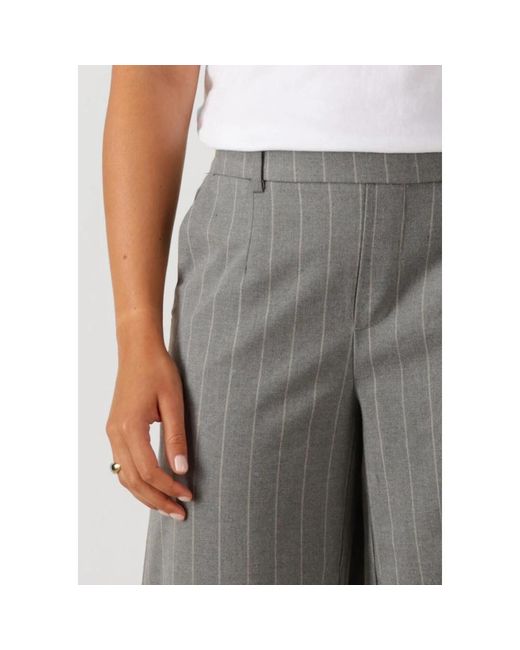 Object Broeken ,Grijs ,Polyester Wijde Broek Voor Stijlvolle Vrouwen in het Gray