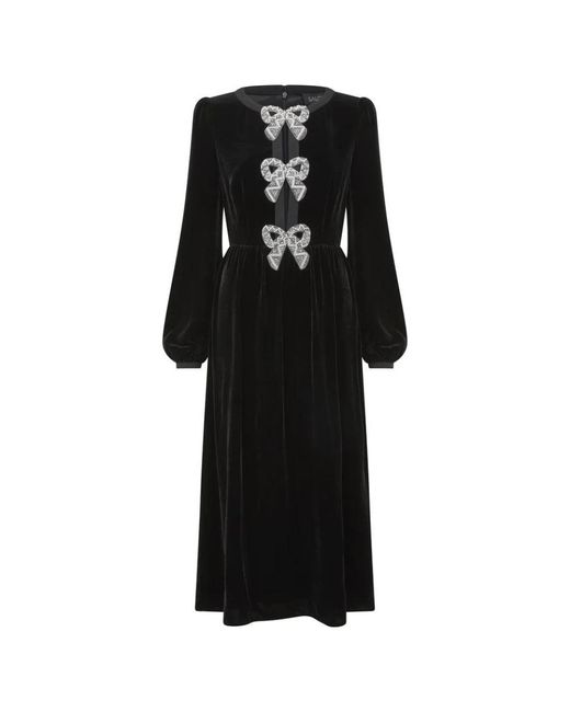 Saloni Black Midi Dresses