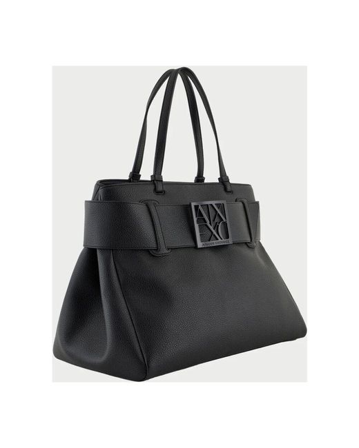 ARMANI EXCHANGE Black Schwarze schultertasche mit logodetail