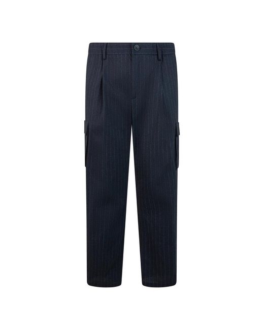 Herno Blue Straight Trousers for men