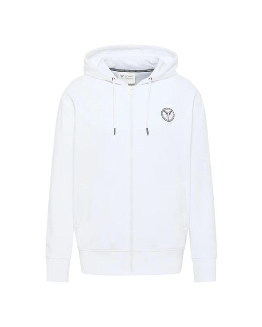 carlo colucci Hoodies & Sweatvesten ,Wit ,Stijlvolle Sweat Jacket in het White voor heren
