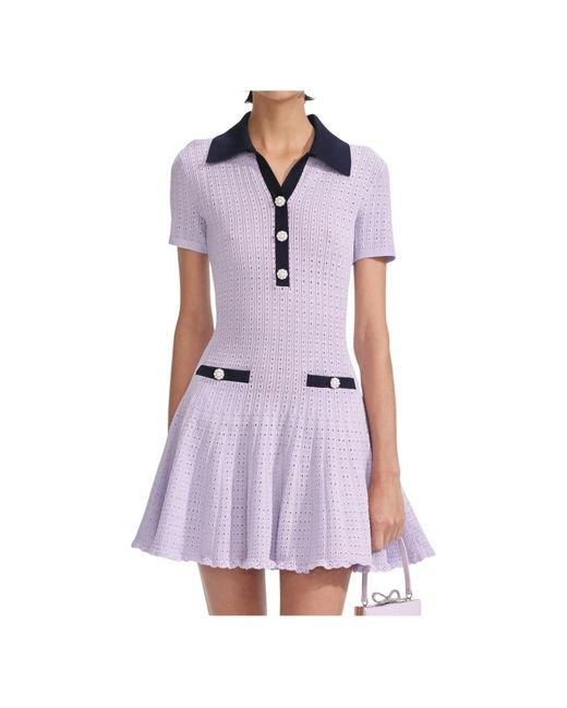 Self-Portrait Purple Short Dresses