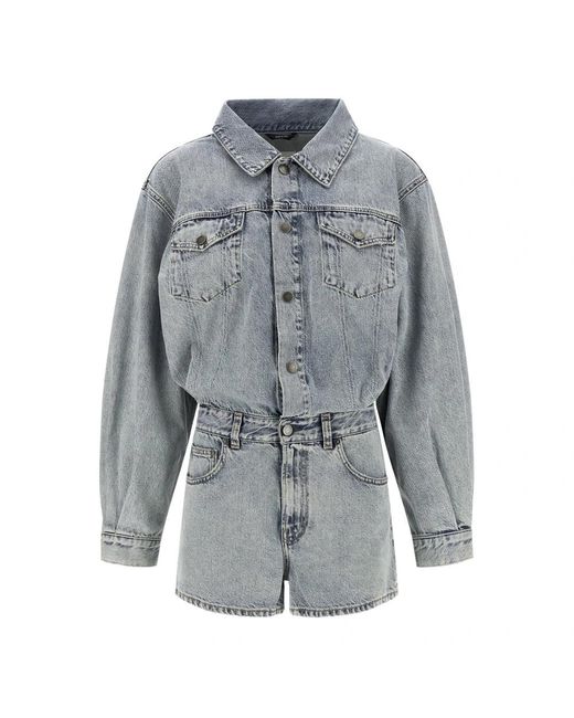 Haikure Jumpsuits & Playsuits ,Blauw ,Katoen Elle Authentic Lax Short Leg Jumpsuit in het Gray