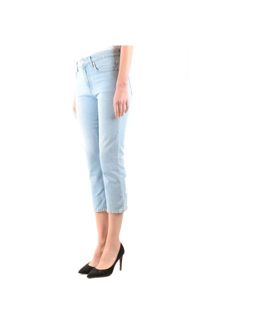 MSGM Blue Cropped Jeans