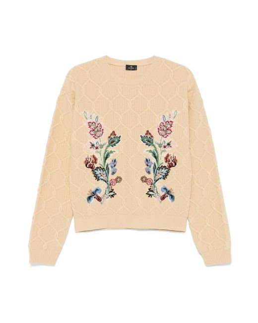 Etro Natural Beiger Woll-Kaschmir Pullover