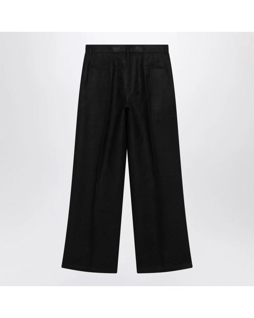 Rick Owens Black Wide Trousers for men