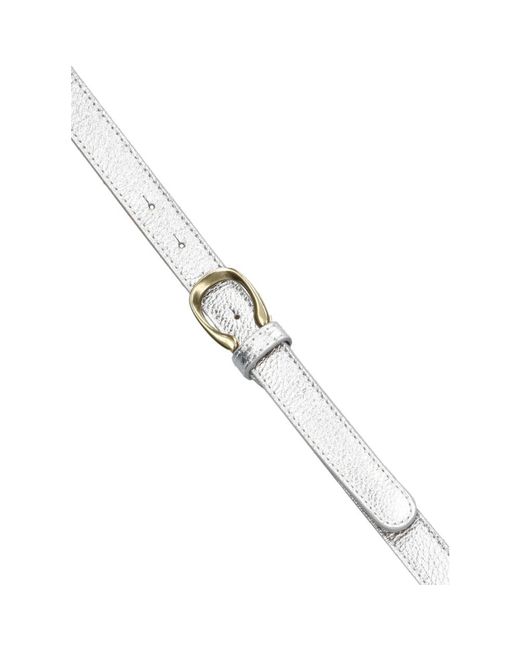 Notre-v Accessoires ,Grijs ,Leer Grijze Riem in het White