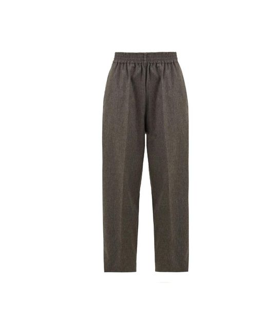 Douuod Woman Gray Straight Trousers