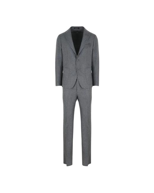 Tagliatore Gray Single Breasted Suits for men
