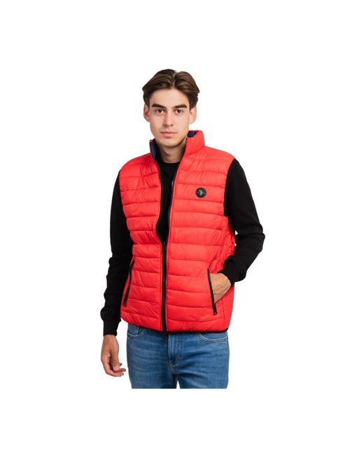 U.S. POLO ASSN. Jassen ,Rood ,Polyester Omkeerbaar Herenvest 46019-A133-575 Rood/Marine in het Red voor heren