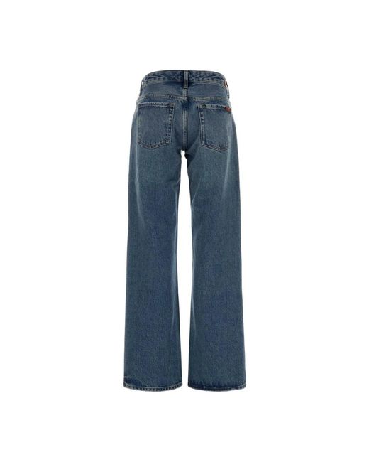 7 For All Mankind Blue Straight Jeans